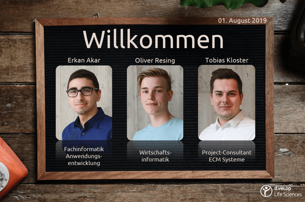 Photos of the new employees Erkan Akar, Oliver Resing and Tobias Kloster