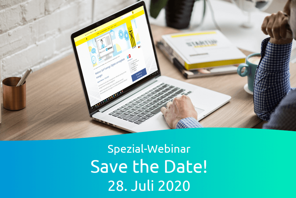 Digital Life Sciences Spezial-Webinar Save the Date. Notebook mit PTS Anmeldung geöffnet