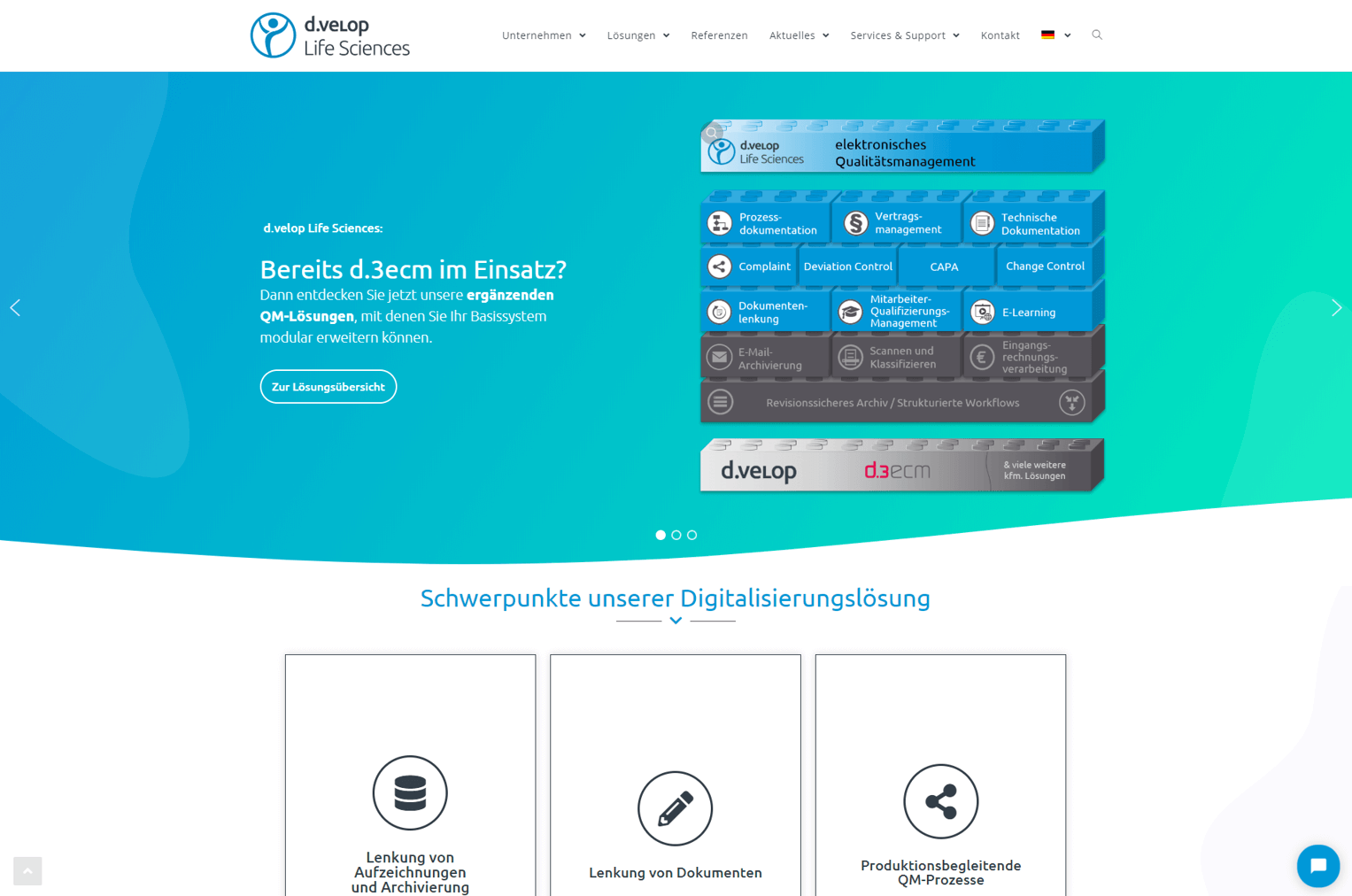 Illustration of the homepage of the website relaunch of Digital Life Sciences GmbH