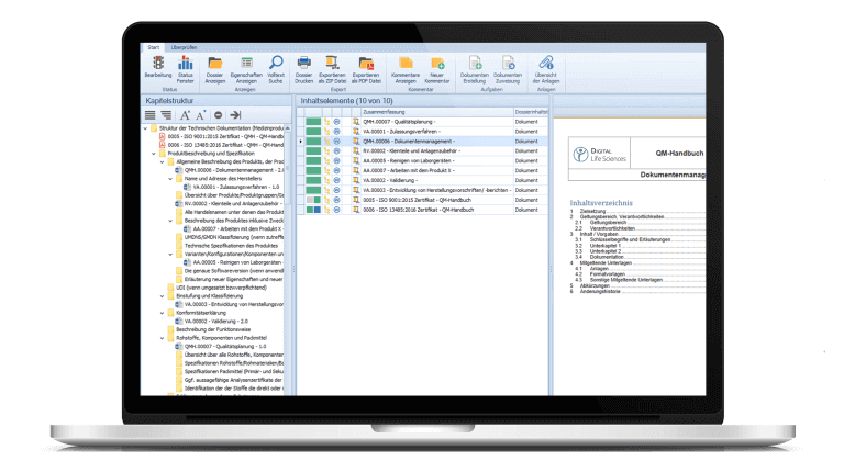 Notebook mit der Technischen Dokumentation der Digital Life Sciences