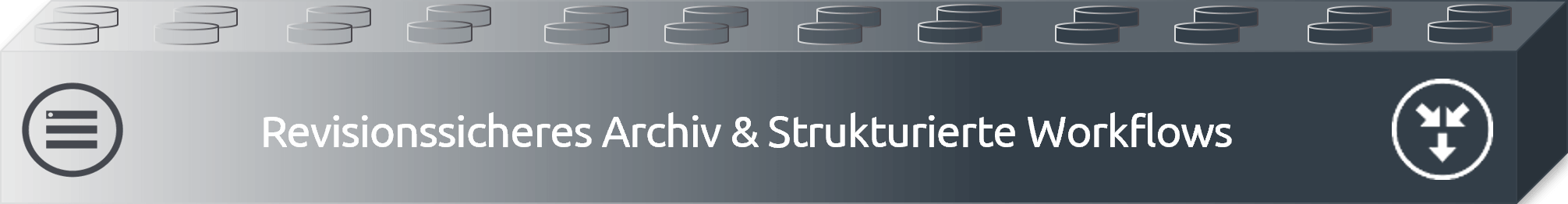 Abbildung der Kachel Revisionssicheres Archiv / Strukturierte Workflows