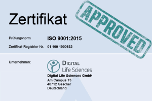 Erfolgreiche Re-Zertifizierung Digital Life Sciences GmbH ISO 9001-2015