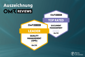 Digital Life Sciences erhält OMR Reviews Leader- und Top Rated-Badges für eQMS Suite