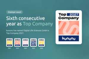 Digital Life Sciences GmbH's kununu Top Company 2027 Seal and the corresponding seals for 2022 to 2026